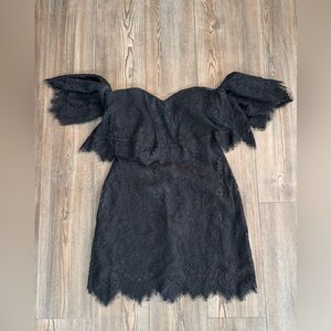 Lovers + Friends Sway With Me Black Lace Mini Dress Women's Size M Revolve
